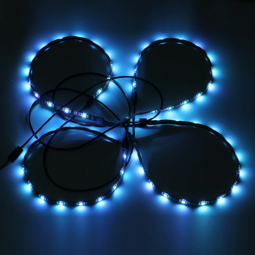 Neoteck 4 шт. 50 см светодиодные полосы света музыка беспроводной USB ТВ задний свет RGB Светодиодная лента изменяющее цвет освещение комплект