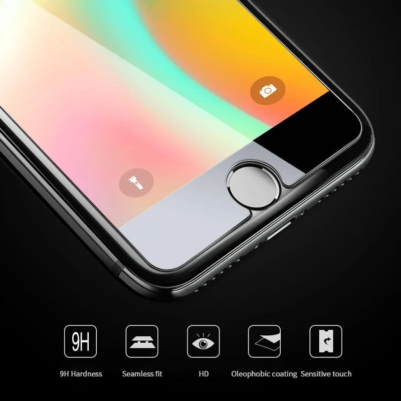 Закаленное стекло для iphone 7 8 Plus, защитная пленка для экрана iphone 7 i7plus i8 verre trempe cristal, Защитная пленка для экрана