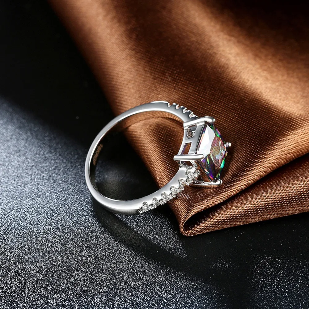 European 925 Sterling silver Female Crystal from Austrian SimpleLuxury sapphire ring Couple ring fashion jewelry