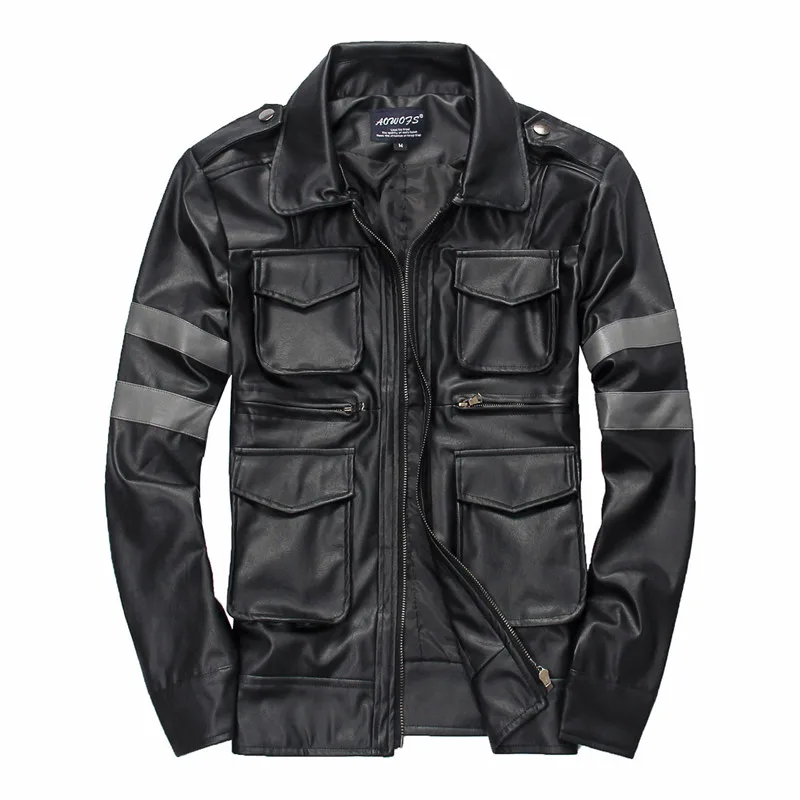 Новое поступление, мужская кожаная куртка с длинным рукавом, пальто из искусственной кожи, мотоциклетные кожаные куртки, мужская кожаная куртка для косплея