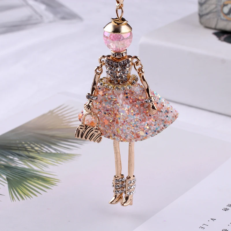 

New Women Doll Long Chain Necklace Shining Dress pendant handmade girl maxi necklaces & pendants brand hot fashion jewelry