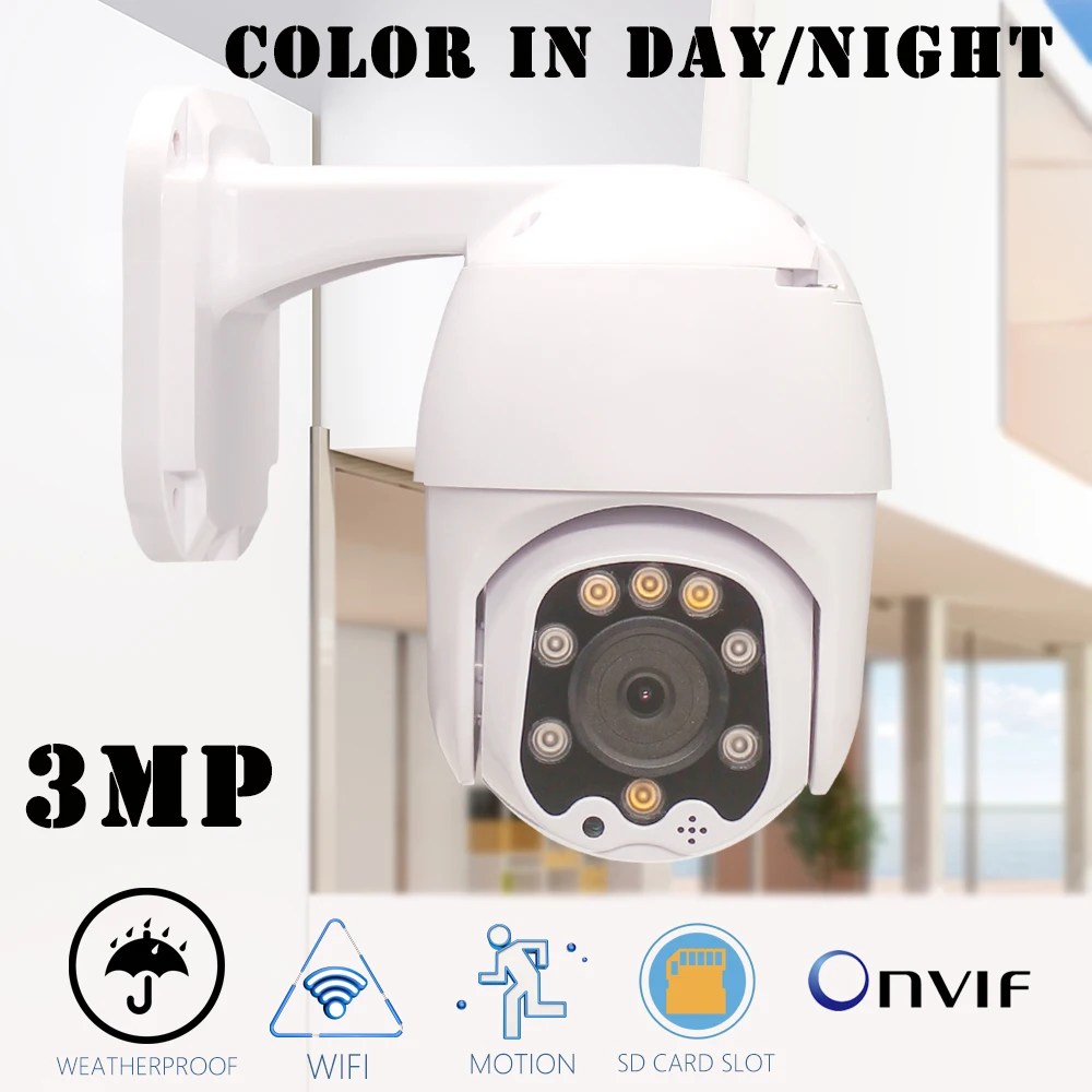 CTVMAN PTZ IP Camera 4X Zoom Wifi Cameras Outdoor HD 3MP Infrared/Color Night Vision Onvif Audio Wireless Surveillance Dome Cam |