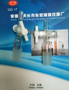 

Teflon T - type glass connector PTFE tee joint 24 - port PTFE piston connector