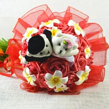 Медведей новобрачная, Букет Свадебные товары оптом мультфильм Свадебный букет D76