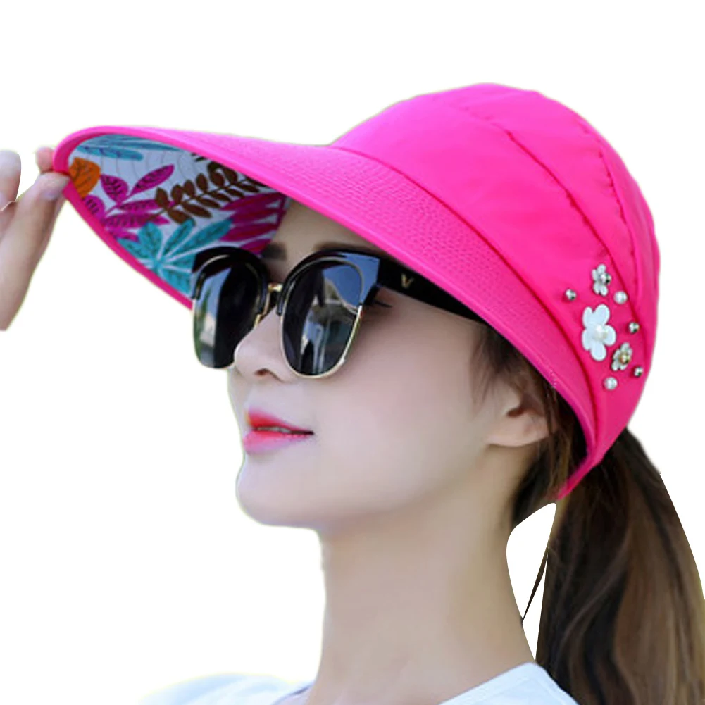 YJSFG HOUSE Women Adjustable Canvas Hat Foldable Brimmed Sun Hats