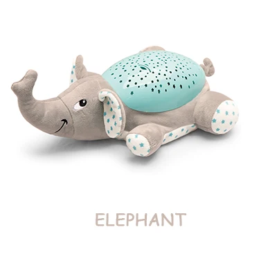 Горячие детские удобные плюшевые мягкие игрушки проекция с красочным Светодиодный свет 62 песни гипнотическая успокаивающая музыка милые животные куклы - Цвет: GREY ELEPHANT