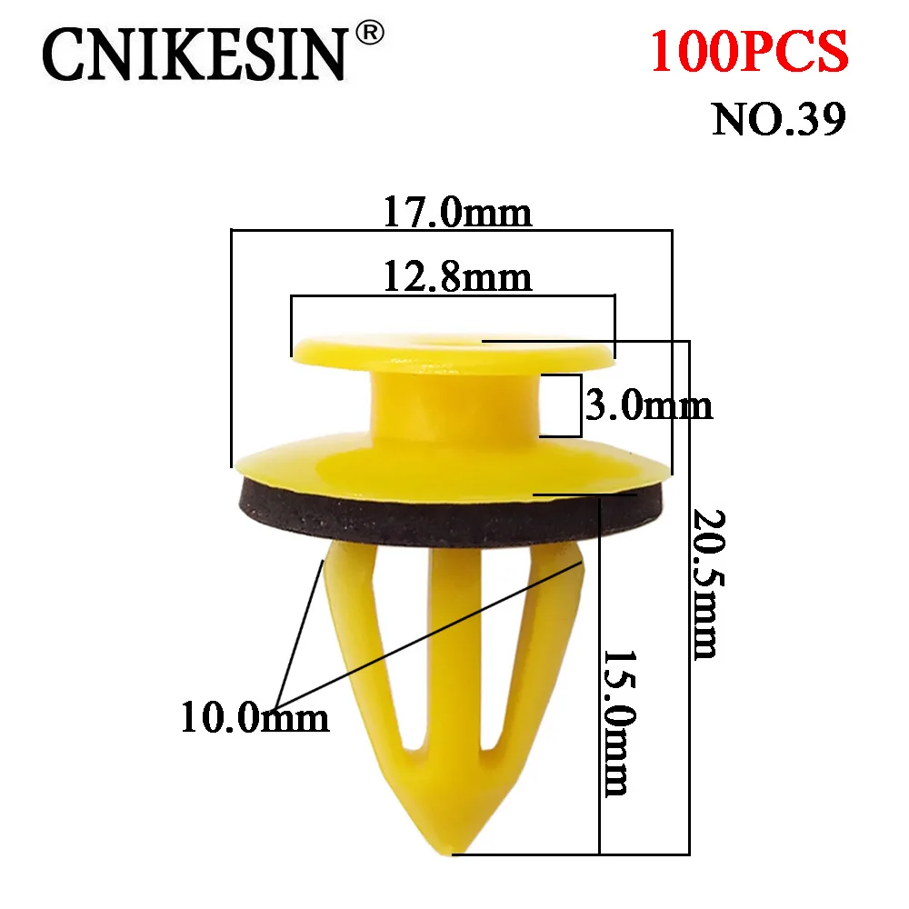 CNIKESIN#39 100 шт. 10 мм Автомобильный специальный зажим для Volkswagen VW Golf Авто панели для отделки дверей крепежные зажимы Автомобильные пластиковые фиксированные зажимы - Название цвета: NO.39-2