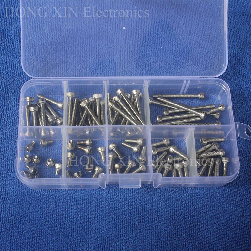 90pcs New Hex Socket Screws M3 Stainless Steel Head Cap Screw Set With Box M3*4/6/8/10/12/16/20/25/30mm Screw 90pcs New Hex Socket Screws M3 Stainless Steel Head Cap Screw Set With Box M3*4/6/8/10/12/16/20/25/30mm Screw