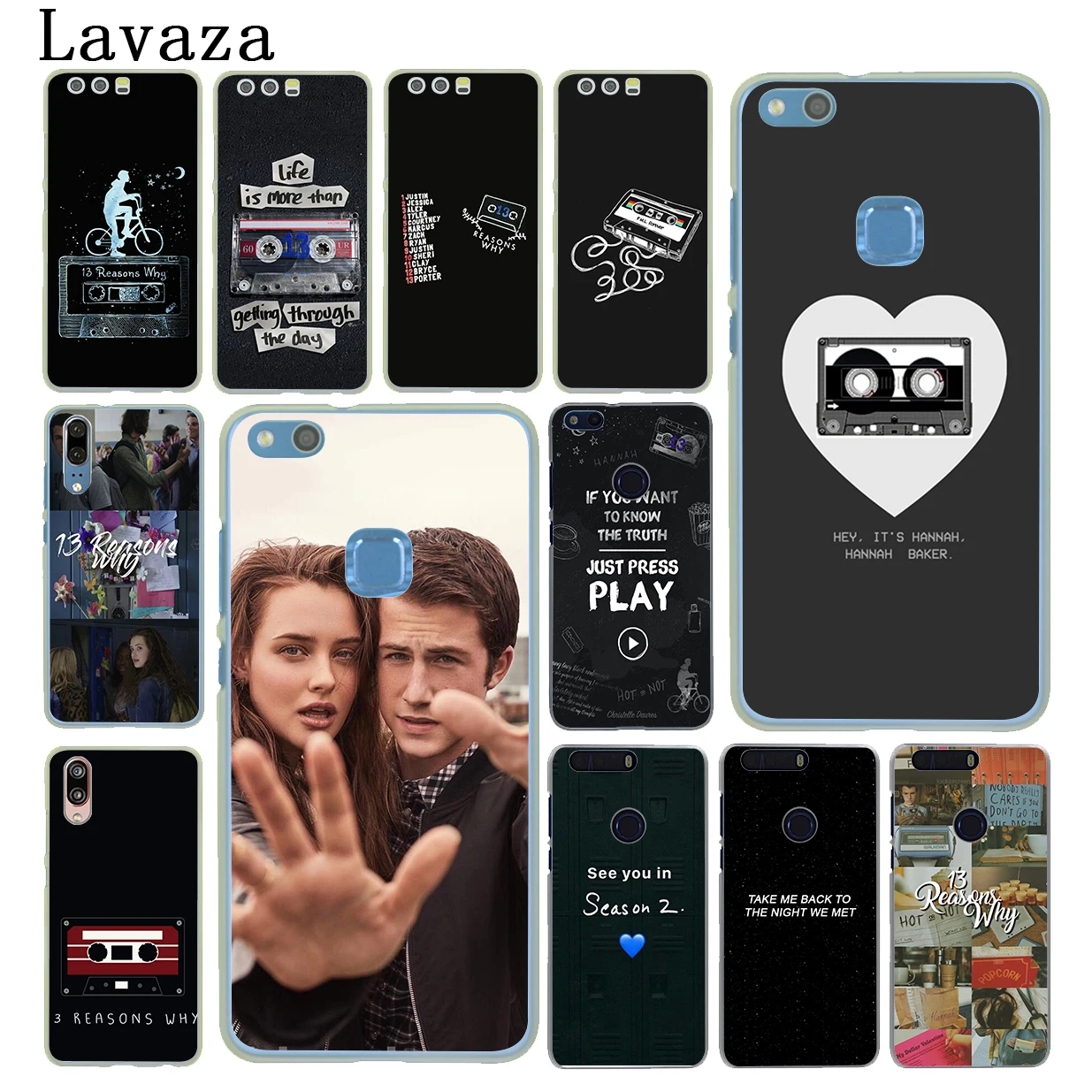

Lavaza 13 reasons why netflix Hard Cover Case for Huawei Y9 Y6 Y7 Prime 2018 2019 Honor 20 8C 8X 8 9 9X 10 Lite 7C 7X 7A Pro