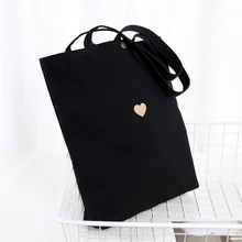 Холщовая Сумка на плечо с принтом Love, Студенческая сумка на плечо, зеленая сумка, Женская Многоцелевая сумка для покупок