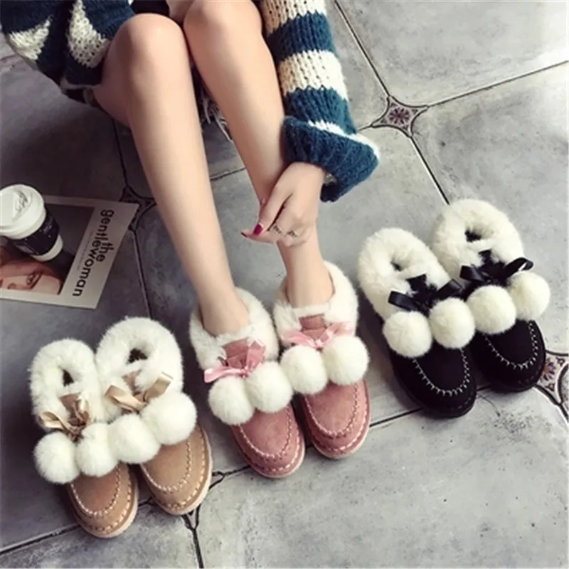 

Booties Bread shoes 2018 new snow boots winter plus velvet warm non-slip boots student cotton shoes winter boots