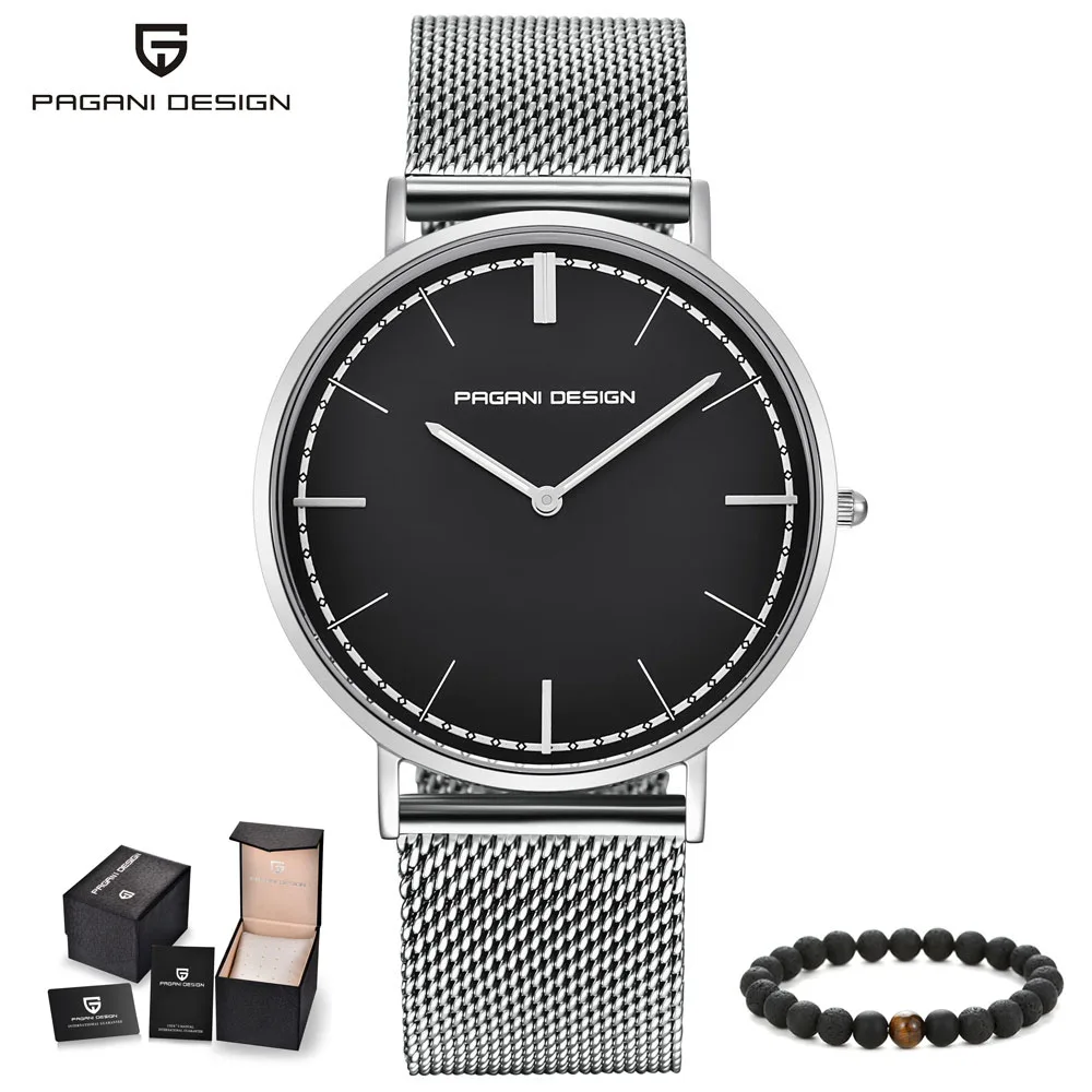 

PAGANI 2018 New Fashion Couple Watches Stainless Steel Mesh Band Ultra-thin Dial Mens Womens Quartz Wristwatch Relogio Feminino