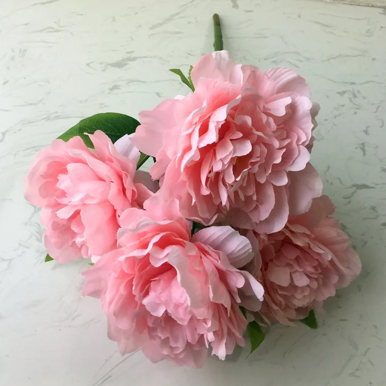 Поддельные пионы(5 головок/шт) Моделирование пеония Полный открытый для свадьбы дома декоративные искусственные цветы