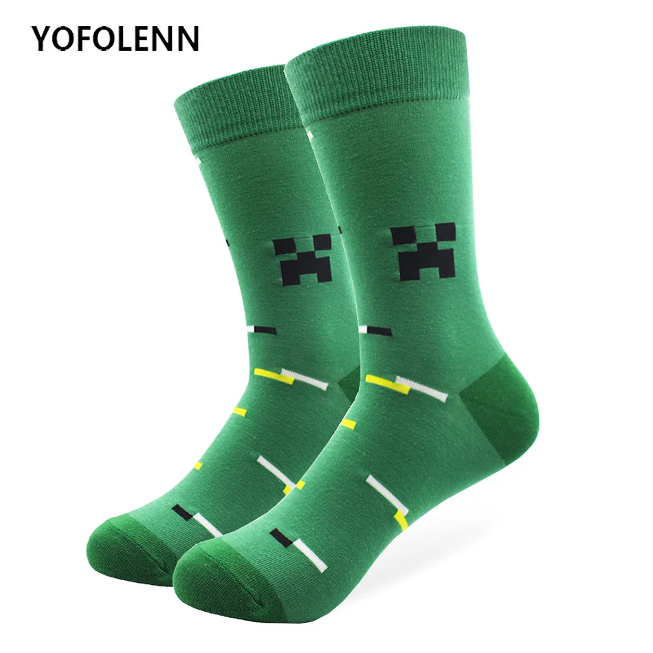 1 пара Для мужчин/Для женщин Happy Socks Лидер продаж черный и красный и зеленый цвет Длинные Повседневное хлопок Смешные носки Цвет ful Стиль скейтборд носки