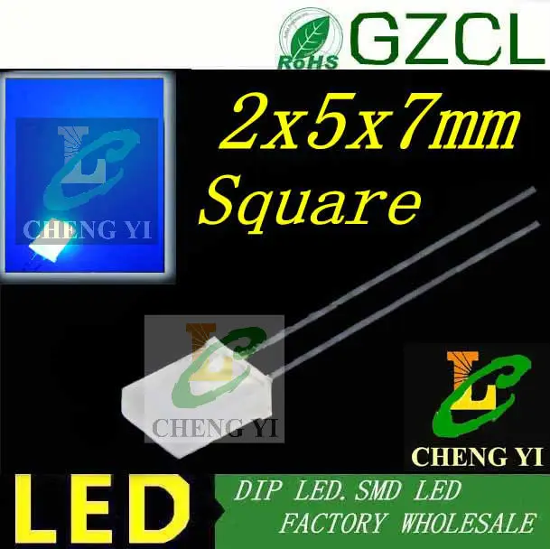 Wholesale Blue Milky diffuse 257 led diode 465-475nm 3.0-3.5V 2*5*7mm indicator 1000pcs | Лампы и освещение