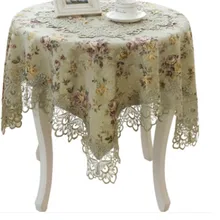 Вышитая скатерть, Европейский садовый круглый стол флаг, кружевная ткань, выдолбленный стол коврик, чай Скатерти