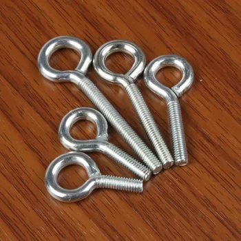 

100pcs M4*12/15*20/30/40mm Galvanized iron Plant Curtain Net Wire Eye Bolt Eyebolt Screw in Spiral Hanger Close Ring Hook