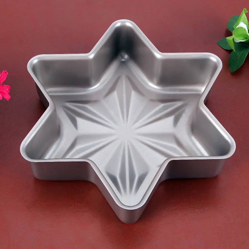 

2017 New Cake Mold Cheese Mousse Gold Non-stick Snowflakes Six Pointed Star Baking Moulds Cake Tools Kitchen Accessory