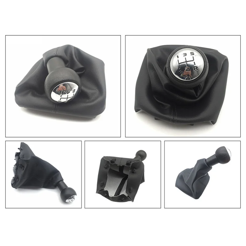 

5 Speed Gear Shift Knob with Collars Gear Shift Lever Dust Anti-dust Cover For Peugeot 207 307 CC 308