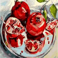 Лидер продаж красный pomegranateprinted DIY цифровой живописи маслом по номерам ручная роспись маслом 40x50 см без Рамки