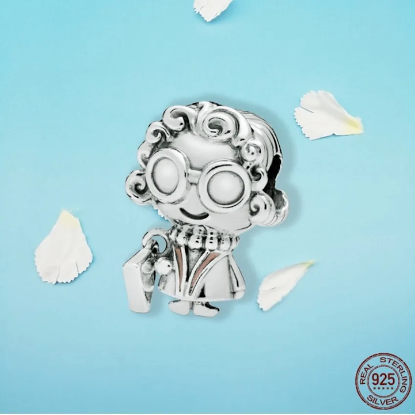 

925 Sterling Silver Mr.s Wise Charm fit Original Pandora Bracelet For Women Gift Beads for Jewelry Making