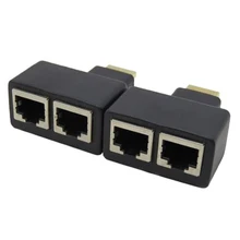 Convertisseur RJ45 femelle à deux Ports, 2 pièces par ensemble, adaptateur de câble réseau Ethernet 1080P, Cat5e Cat6 UTP Lan, HDMI