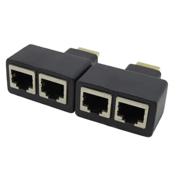 

2Pieces Per Set Dual Ports RJ45 Female Converter Cat5e Cat6 UTP Lan Ethernet 1080P HDMI Extender Network Cable Adapter