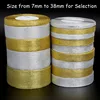 25yard/lot Handmade Glitter Golden Silver Ribbon Metallic Luster for Wedding Christmas Invitation Decoration Card Gift Warpping ► Photo 1/6