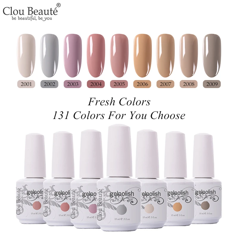 

Clou Beaute 131 Color Primer Gel Varnish Soak Off UV LED Gel Nail Polish Semi Permanent Vernis Gel Polish Set UV Hybrid Nail Art
