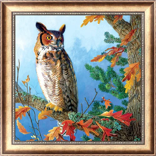 Diy 5d алмазная картина животное круглая Алмазная мозаика картина стежка вышивка узор вышивка ручной работы Детский подарок - Цвет: owl