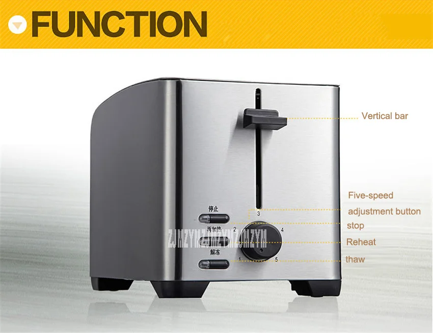 THT-8012B, Высококачественная бытовая техника, все Тостеры из нержавеющей стали 220 В/50 Гц, Многофункциональный завтрак 750 Вт, тостеры, серебро