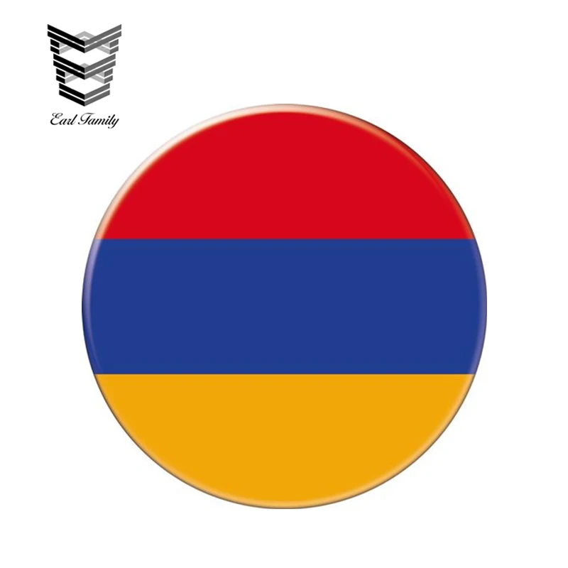 

EARLFAMILY 13cm x 13cm Auto Moto Bike Suitcase Laptop Flag Round Armenia Decal Reflective Car Sticker Waterproof 3D Car Styling
