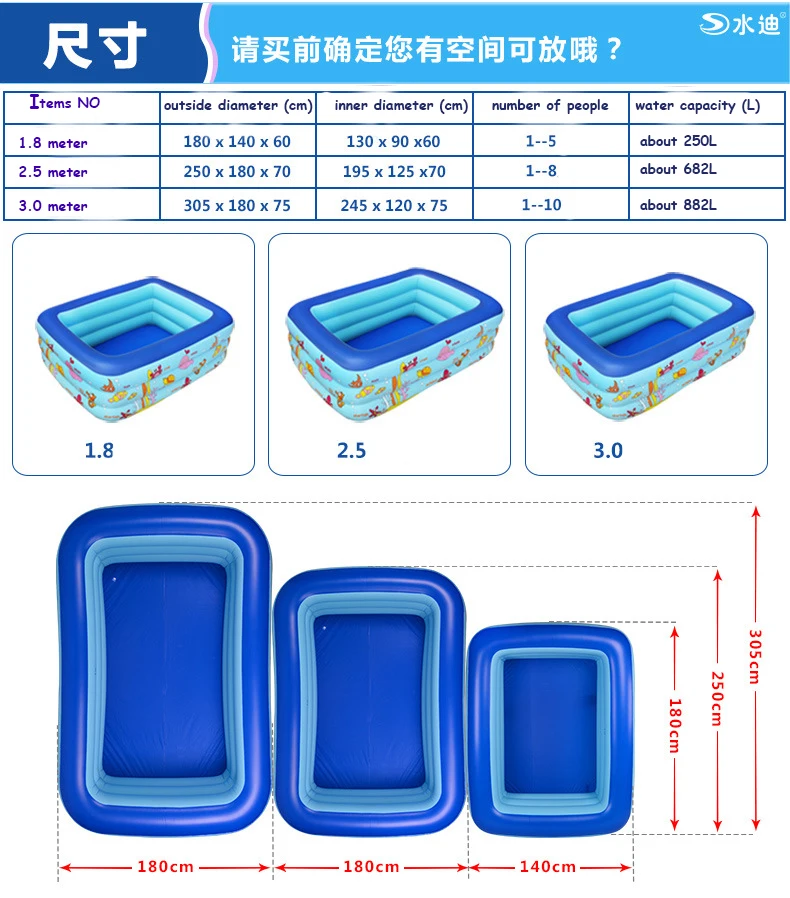 3 ring inflatable pool