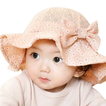 

Flower Baby Girl Hat Cute Bow Girls Panama Cap Breathable Summer Sun Hat Flower Kids Princess Bucket Cap Baby Girls Clothing