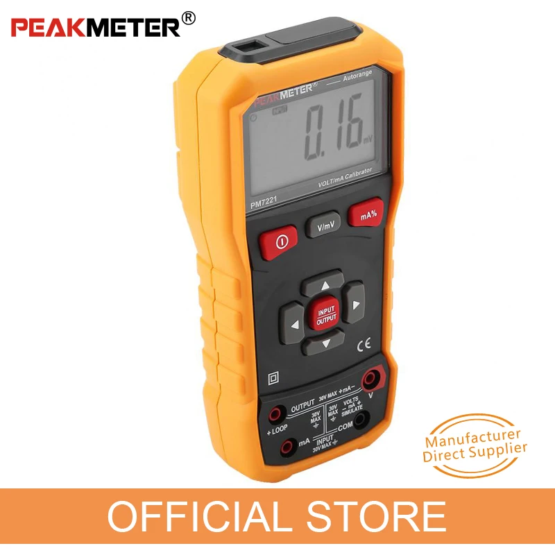 PEAKMETER PM7221 Профессиональный цифровой калибратор постоянного напряжения тока цифровой калибратор 0-10 В 0-24ма тестер напряжения