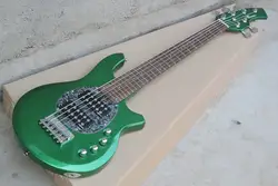 Бесплатная доставка Новое поступление 6 строка музыка человек Бонго электрическая бас-Гитары зеленый цвет с активными датчиками бас
