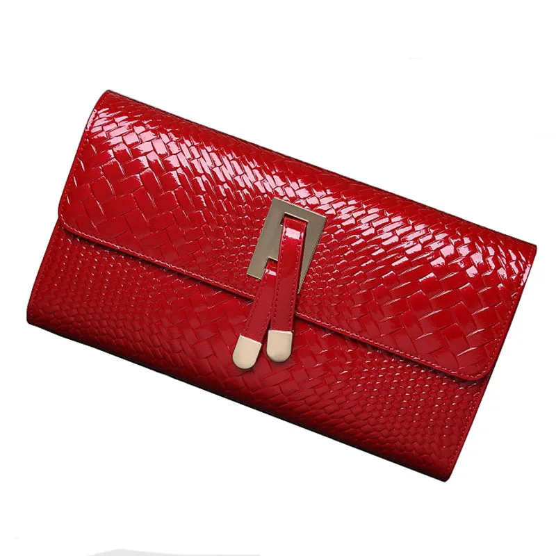 

Women Brand Design Genuine Leather Wallet Female Fashion Price Knitting Long Women Wallet And Purses Mobile Phone Messenger Bag