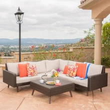 Новое поступление хороший уличная мебель угловой диван для сада Плетеная элегантный диван набор для продажи