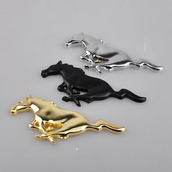 

Universal 3D Horse Car Auto Metal Alloy Front Hood Grille Body Emblem Sticker for Ford Mustang Black/Silver/Gold