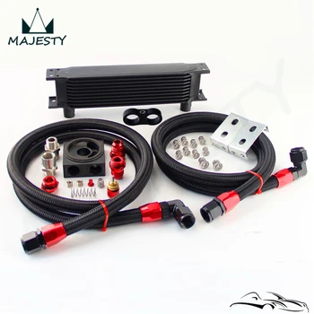 

10 row AN10 Engine Oil Cooler Kit Thermostat Sandwich Plate for Japan car