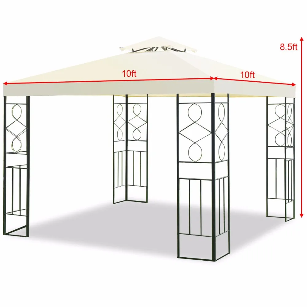Giantex 2 ярусная 10 'x 10' террасная беседка палатка стальная рама укрытие навес