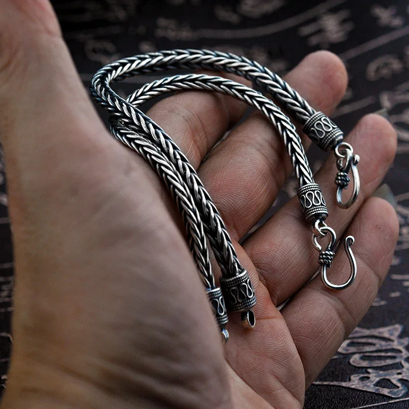 

925 Sterling Silver Bracelets for Women Men Width 4mm&5mm Classic Wire-cable Link Chain Thai Silver Bracelets Fine Jewelry Gifts
