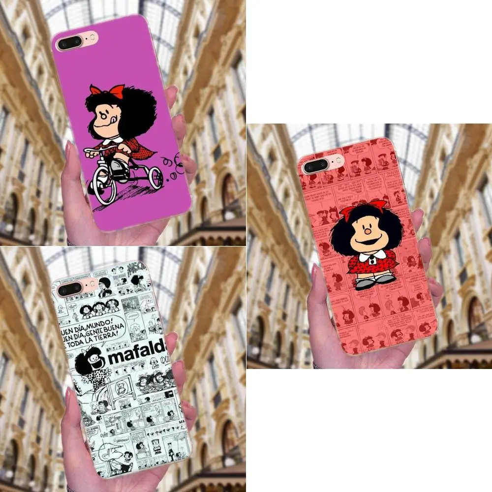 Мультяшный Mafalda Мягкий ТПУ чехол для телефона Samsung Galaxy Note 5 8 9 S3 S4 S5 S6 S7 S8 S9 S10 mini Edge Plus
