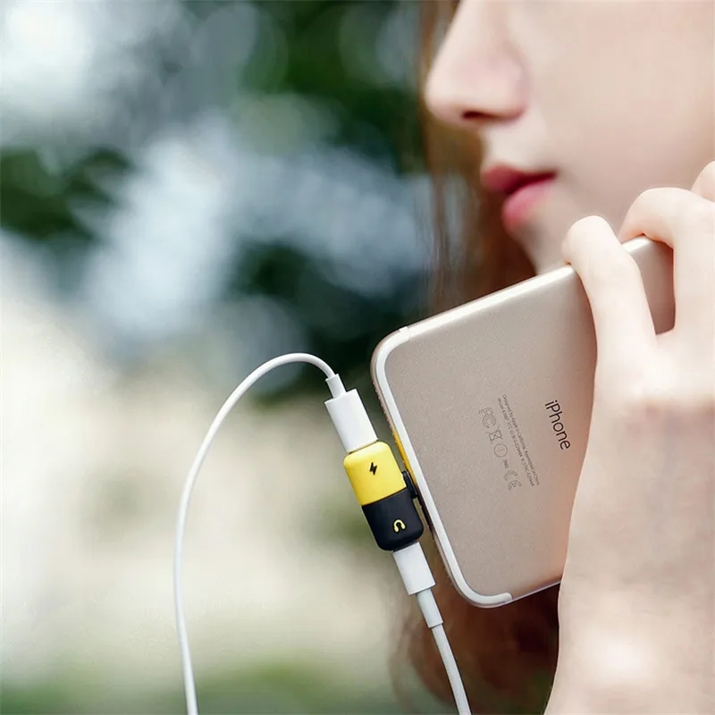 Адаптер для мобильного телефона 2 в 1 двойной разъем для наушников, аудио зарядное устройство переходник сплиттер для iPhone X 7 8 Plus с розничной посылка
