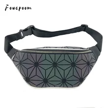 Поясная сумка Женская поясная сумка из искусственной кожи с геометрическим поясом Модная женская сумочка светящаяся сумка-мессенджер сумки на плече на груди pochete homem