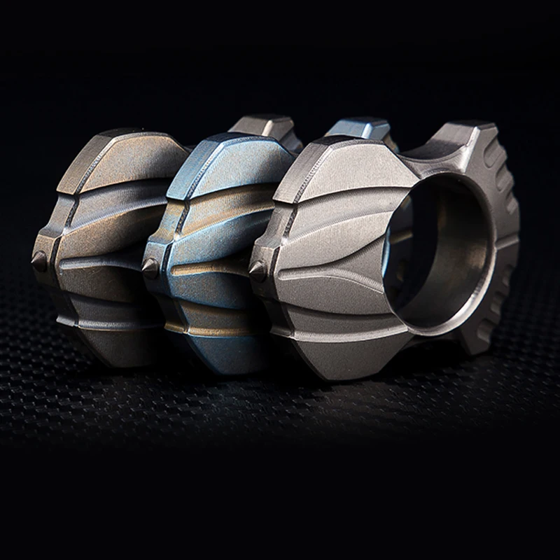 

H1099 TC4 Titanium self-defense finger ring warships defense ring tungsten steel attack head broken window defense escape EDC