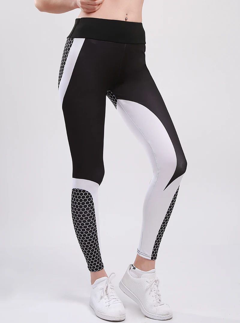 NORMOV Мода соты женские леггинсы с принтом с высокой талией, для фитнеса тренировочные леггинсы Activewear Бодибилдинг леггинсы S-XL
