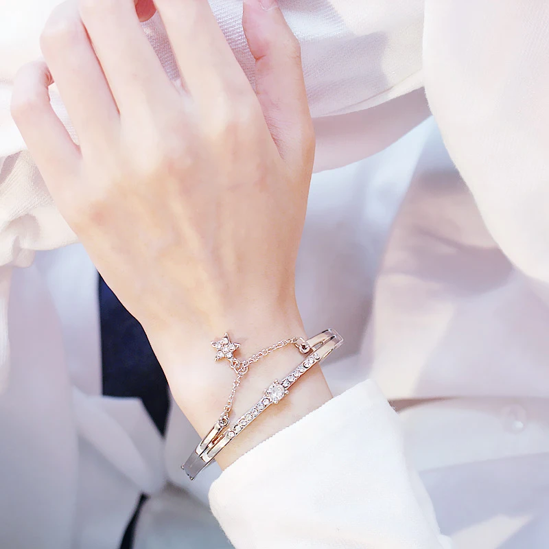 Новые браслеты женское сердце навсегда подвеска любовь браслет для женщин и роскошь известная марка ювелирных изделий розовое золото браслеты из нержавеющей стали