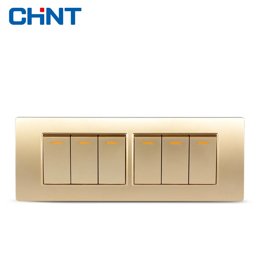 

CHINT Lighting Switches 118 Type Switch Panel NEW5D Steel Frame Four Position Six Gang Two Way Switch Panel