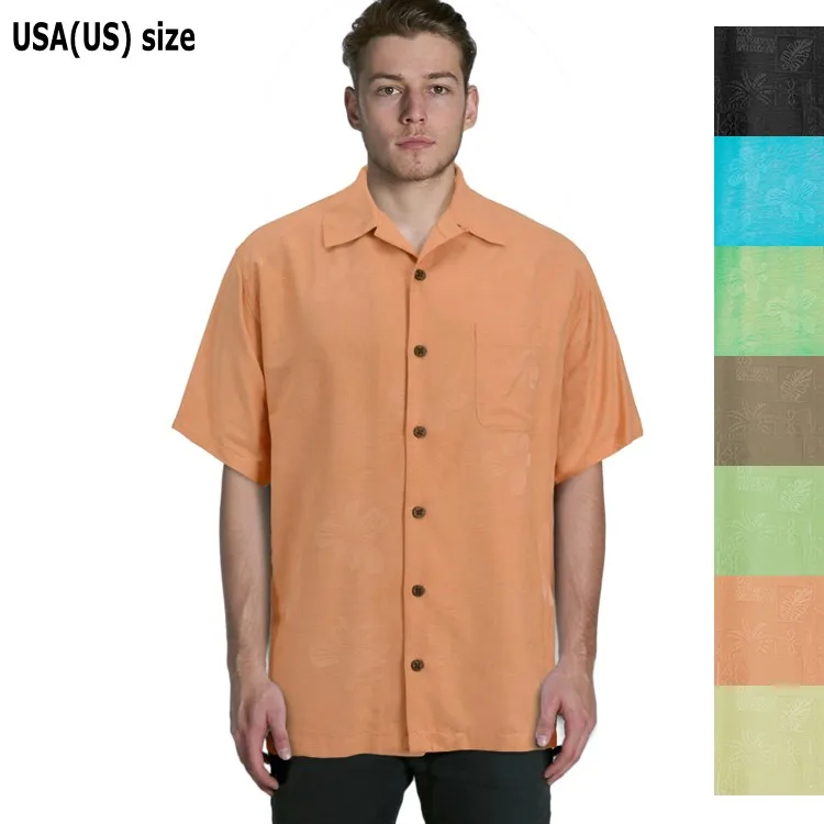 

Silk Floral Men Clothes 2019 Short Sleeve Turn-down Collar Loose Plus Size Big Shirt